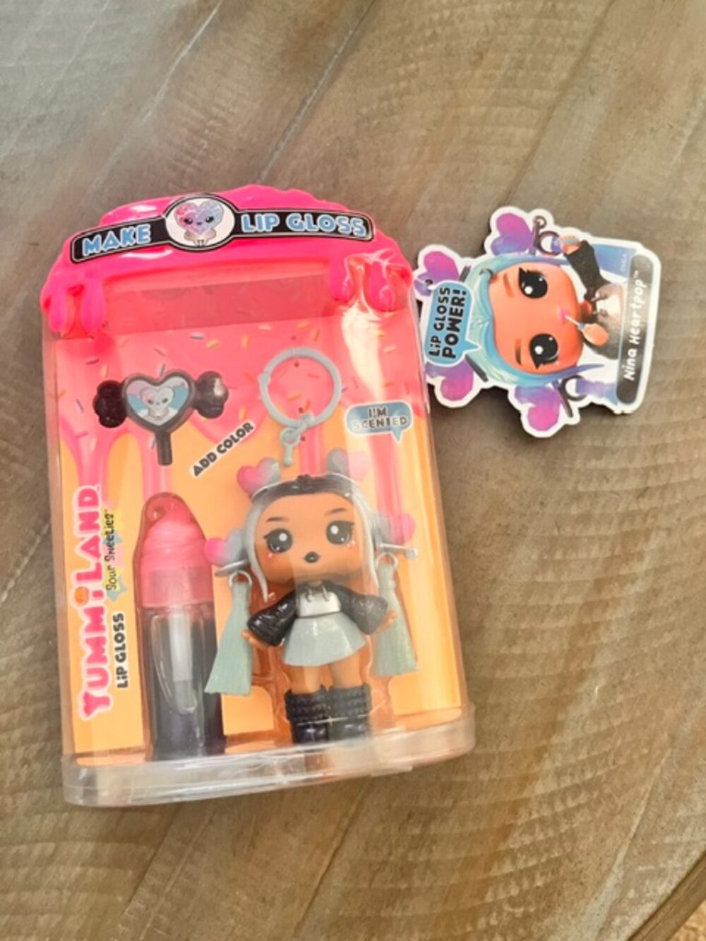 NIB Yummiland Sour Sweeties Lip Gloss Doll- Nina Heartpop